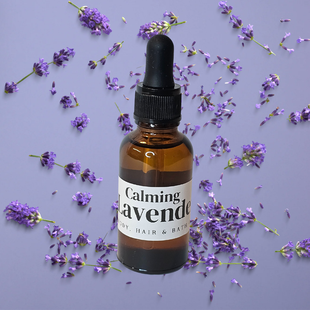 Calming Lavender Body, Hair, and Bath Oil 100% Organic 1oz