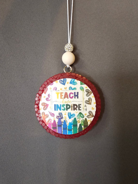 Teach Love Inspire Hanging Freshie Scent: Strawberry Watermelon