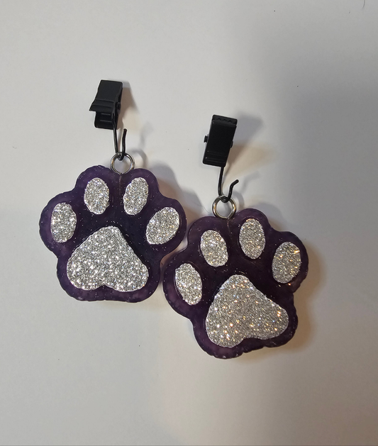 Pawprint Purple & Glitter Vent Clips Scent: Fresh Blossom Breeze