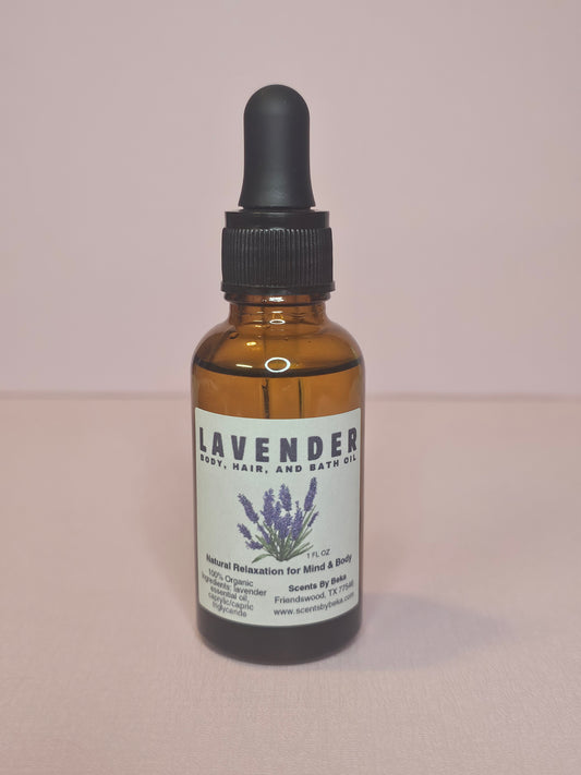 Calming Lavender Body, Hair, and Bath Oil 100% Organic 1oz