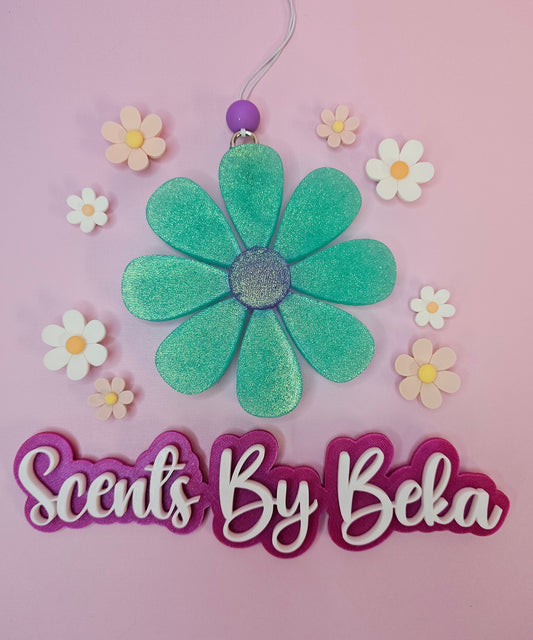 Turquoise Daisy Flower Freshie